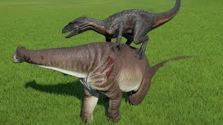 Nigersaurus New Death Animations VS All Large Carnivores  Jurassic World Evolution [upl. by Kashden927]