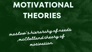 motivational theories maslowshierarchy of needs mcClelland theory of motivation utet2024 ctet [upl. by Gnuy]