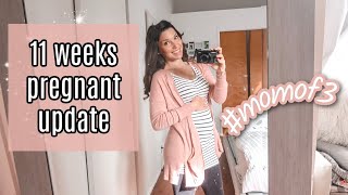 11 WEEKS PREGNANT UPDATE  QampA symptoms amp baby bump [upl. by Enoob]