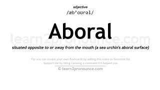 Pronunciation of Aboral  Definition of Aboral [upl. by Josy387]