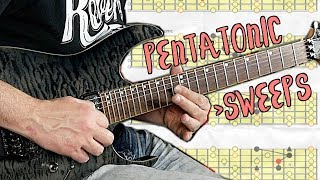 Sweeping Pentatonic Scales Guitar Lesson [upl. by Sorensen]