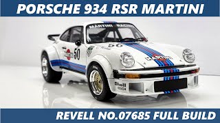 Revell Porsche 934 RSR Martini 124 scale 🚀how to🏁 full build 0⃣7⃣6⃣8⃣5⃣ scalemodeling Porsche [upl. by Kcirddet]