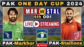 Live  Stallions vs Markhors  4th ODI  Pakistan Champion One Day Cup 2024 cricket live [upl. by Ylyl]