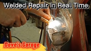 Ford Escort MK1 Restoration Door Welded Repair in Real Time MIG welding 06mm Wire and CO2 sheild [upl. by Eseyt]