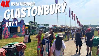 Glastonbury Festival Full Walkthrough  Day 1 [upl. by Ytsim433]