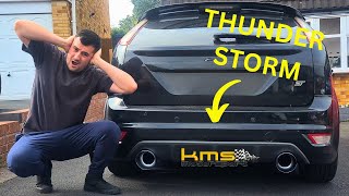 MK2 FOCUS ST225 KMS THUNDERSTORM EXHAUST INSTALL [upl. by Einwahr850]