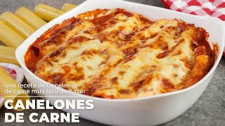 Como hacer canelones de carne muy fáciles y ricos recetas navideñas  Katastrofa La Cocina [upl. by Brewster]