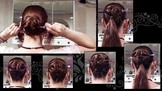 5 Ways to do a Chinese bun  long hair updo with hair stick [upl. by Khichabia]