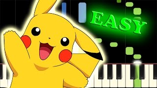 POKÉMON THEME SONG  Easy Piano Tutorial [upl. by Madson59]