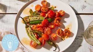 Green Chile amp Cherry Tomato Pickle From Priya amp Ritu Krishna  Genius Recipes [upl. by Itteb]