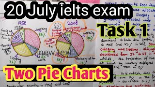 IELTS writing task 1 academic 20 July 2024 ielts exam writing task 1 PIE CHART  How to get 7 band [upl. by Rett]