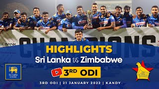 3rd ODI Highlights  Sri Lanka vs Zimbabwe 2022 [upl. by Nillor430]