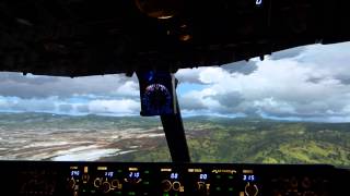 Insane landing in Tegucigalpa Toncontin Honduras MHTG heavy Crosswind 082014 FullHD [upl. by Annawoj]