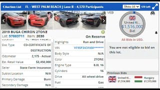 2019 Bugatti Chiron W16 sells for 1516000 on Copart FIRE DAMAGE [upl. by Dafodil179]