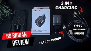 Rekomendasi Adapter Kepala Charger dan Kabel Data 3 in 1 Fast Charging [upl. by Durer631]