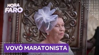 Vovó maratonista realiza o sonho de celebrar o casamento no Hora do Faro deste domingo 1º [upl. by Inirt]