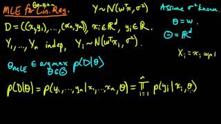 ML 94 MLE for linear regression part 1 [upl. by Esina]