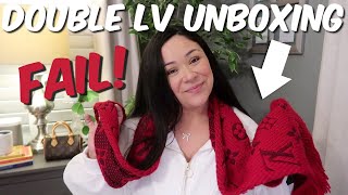 LOUIS VUITTON DOUBLE UNBOXING  LOGOMANIA SCARF [upl. by Giardap]