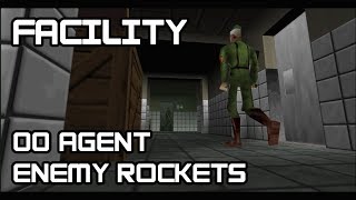 GoldenEye 007 N64  Facility 00 Agent Enemy Rockets [upl. by Htrahddis]