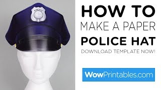 How To Make A Paper Police Hat  Printable Template [upl. by Oiliruam]