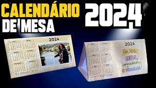 CALENDÁRIO DE MESA 2024  PASSO A PASSO ARTE GRATIS [upl. by Nollat187]