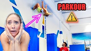 Gymnast tries insane PARKOUR disaster [upl. by Rebak706]