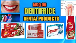 MCQ on dentifrices I GPAT I NIPER I ESIC I RRB pharmacist I DRUG INSPECTOR I rgpv online exam 2021 [upl. by Parhe271]