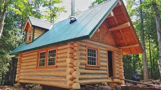 Father amp Son Build their Dream Log Cabin in the Canadian Wilderness FULL BUILD [upl. by Cyd983]