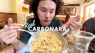 원조 로마 까르보나라 꼭 먹어봐야할까 Korean trying REAL CARBONARA for the 1st time [upl. by Guevara]