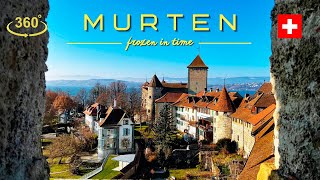 Medieval Town Murten Switzerland 360°VR5KVideo [upl. by Melanie]