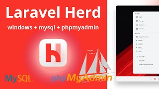 Laravel Herd with mysql and phpmyadmin for windows  without herd pro [upl. by Zeitler]