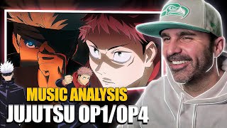 MUSIC DIRECTOR REACTS  Jujutsu Kaisen  OP 1 and OP 4 FULL [upl. by Aninaig]