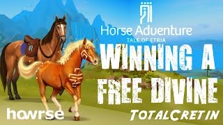 Winning A Free Divine  Howrse Trips amp Horse Adventure Tale of Etria [upl. by Ydasahc]