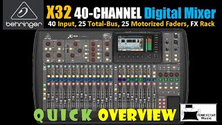 Behringer X32 40Channel Digital Mixer Quick Overview [upl. by Pangaro]