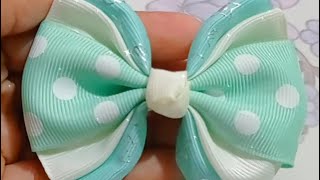 Cómo hacer lazos con cinta de 4 cm Tutorial de lazos medianos [upl. by Atronna815]