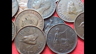 UK Great Britain Farthing Coin Collection [upl. by Atokad702]