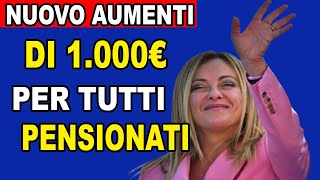 INPS CONFERMA AUMENTO DI 1000 EURO PER TUTTI I PENSIONATI [upl. by Mikah812]