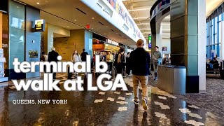 Terminal B Walk to American Airlines  LGA LaGuardia Airport NYC [upl. by Eiraminot]