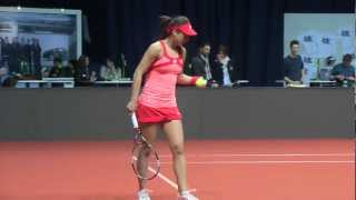 Sorana Cirstea service game vs Anna Chakvetadze  Porsche Tennis Grand Prix 2012 [upl. by Boyes]