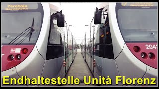 Tram Firenze  Endhaltestelle Unità Florenz  Straßenbahn in Florenz  Italien 2023 [upl. by Allemrac257]