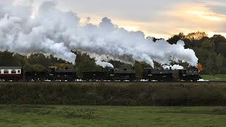 Steam Loco Quadruple Header 51241 51456 52044 amp 52322 at the ELR 16th October 2022 [upl. by Columbus215]