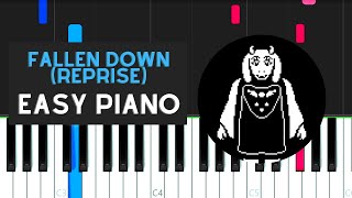 Fallen Down Reprise EASY Piano Tutorial  Undertale [upl. by Rugen]