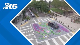 Bellevue police search for suspect who vandalized Pride street artwork [upl. by Troyes]