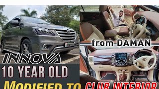 10 YEAR OLD INNOVA MODIFIED TO CLUB LOUNGE WITH ROLLS ROYCE ROOF ALL THE WAY FROM DAMAN [upl. by Heyde]