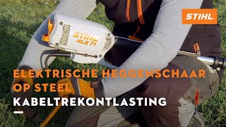 Kabeltrekontlasting  STIHL Elektrische heggenscharen op steel [upl. by Neelehtak]