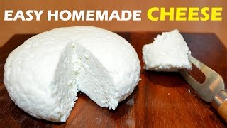 How to Make Cheese at Home  2 ingredient Easy Cheese Recipe [upl. by Aken]