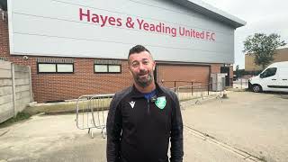 Post match interview with Ian Selley after our 10 away to Hayes amp’Yeading in the FA Trophy [upl. by Lloyd]