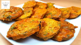 Baingan Pakora recipe by Europe and Food  Baingan K Pakoray by Europe and Food [upl. by Enirbas472]