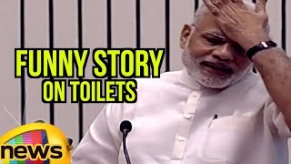 PM Modi Remembering Funny Story On Toilets  India Sanitation Conference  Mango News [upl. by Nanni686]