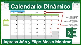 CALENDARIO Perpetuo en Excel sin MACROS Tutorial para Calendario Dinámico en EXCEL 2016 E27 [upl. by Enneirda]